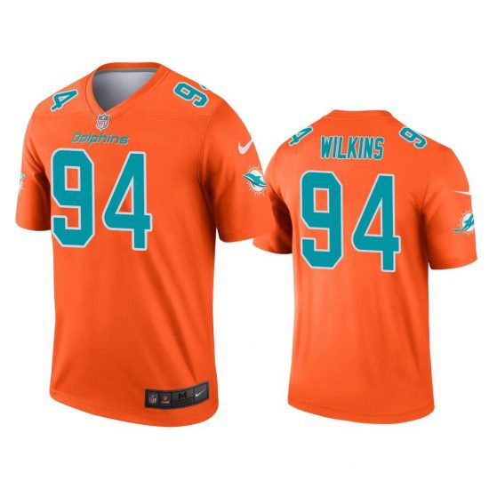 Men Miami Dolphins #94 Christian Wilkins Nike Orange Inverted Legend NFL Jersey